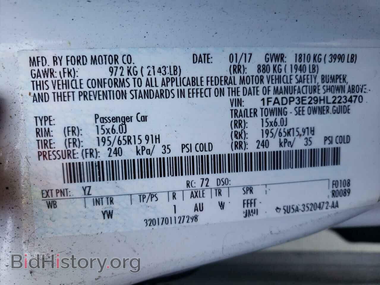 2017 FORD FOCUS - VIN: 1FADP3E29HL223470 - Фото 10