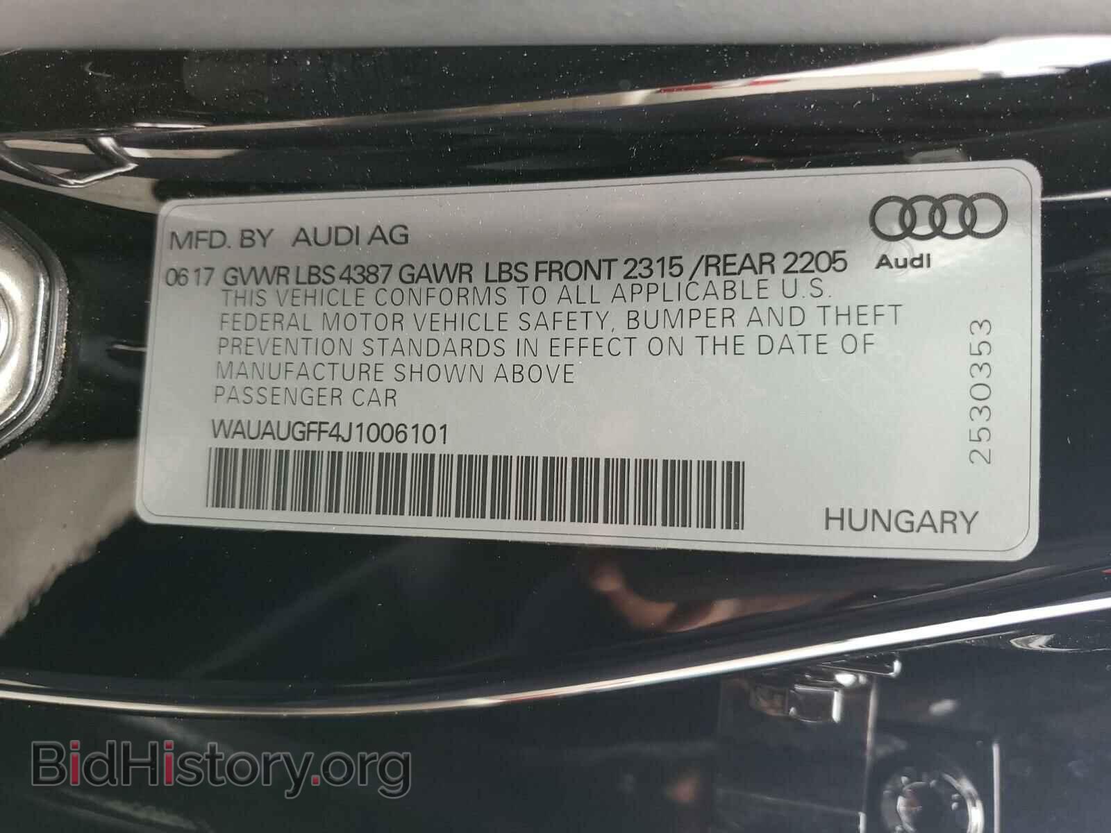 2018 AUDI A3 - VIN: WAUAUGFF4J1006101 - Фото 10