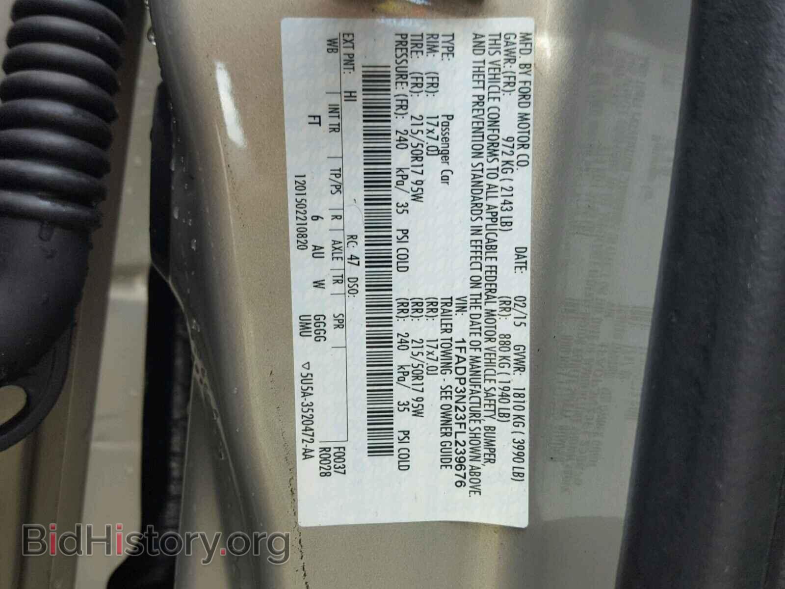 2015 FORD FOCUS - VIN: 1FADP3N23FL239676 - Фото 10
