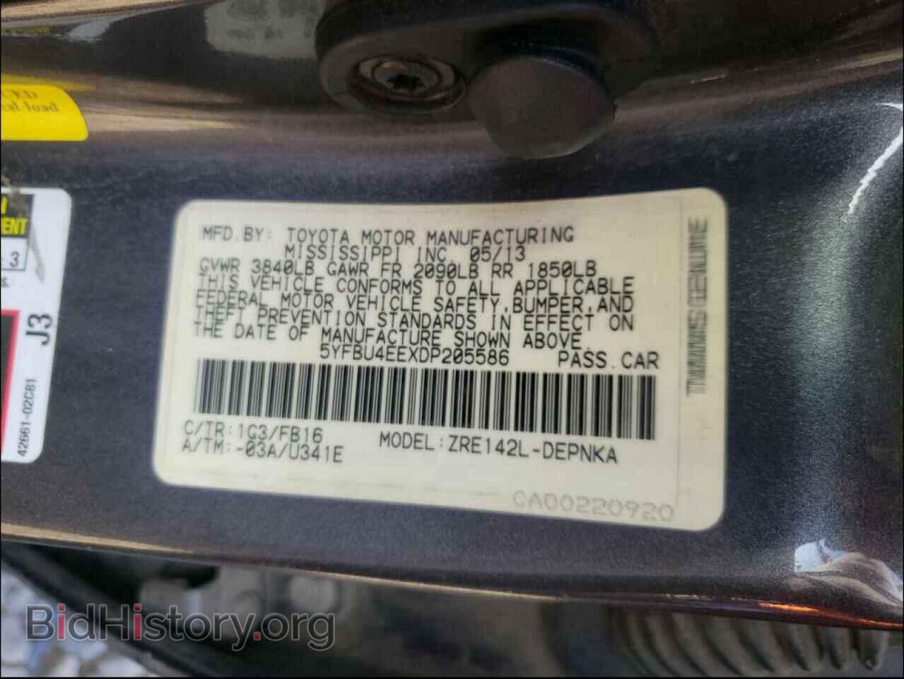 2013 TOYOTA COROLLA - VIN: 5YFBU4EEXDP205586 - Фото 10