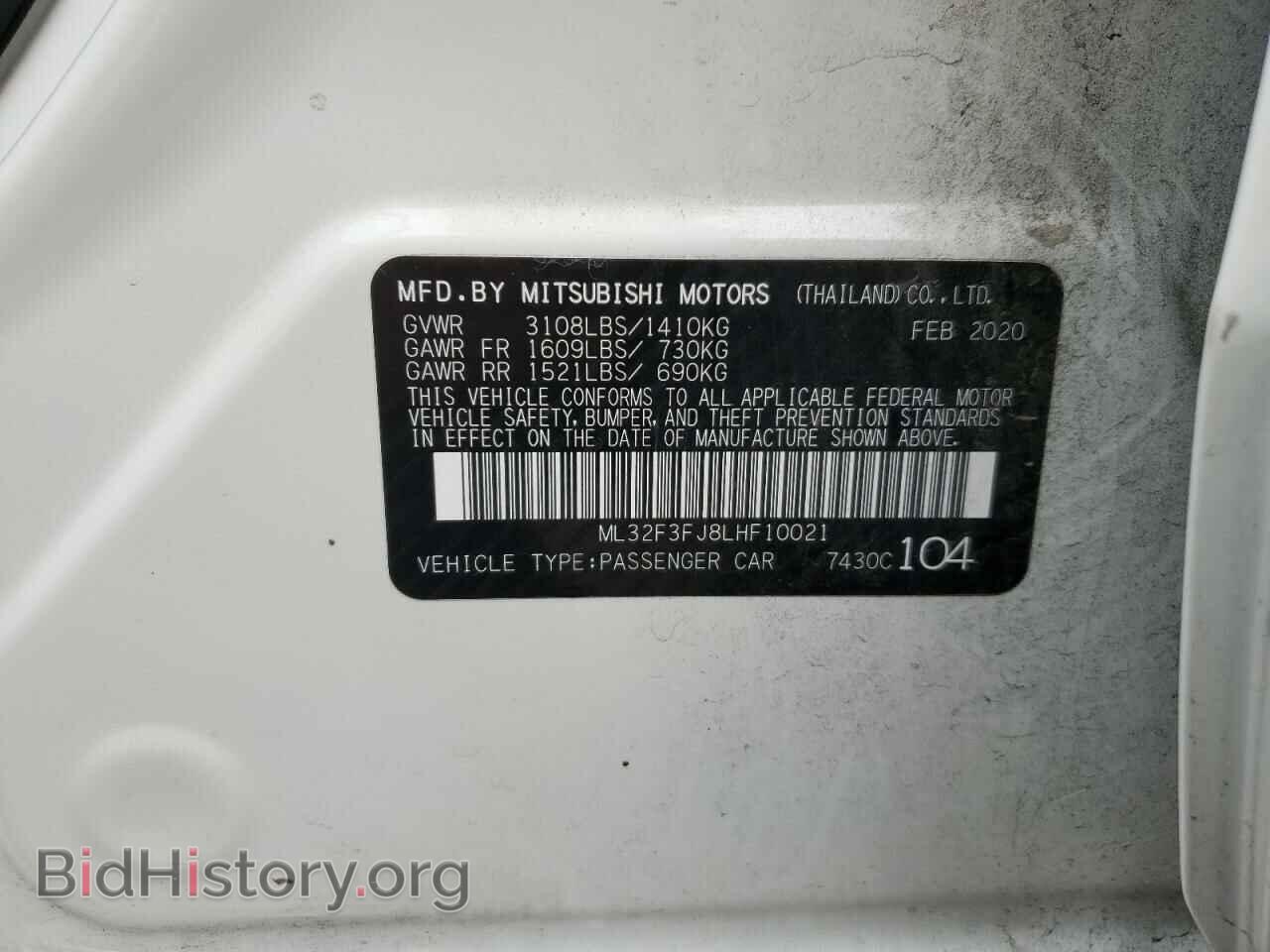 2020 MITSUBISHI MIRAGE - VIN: ML32F3FJ8LHF10021 - Фото 12