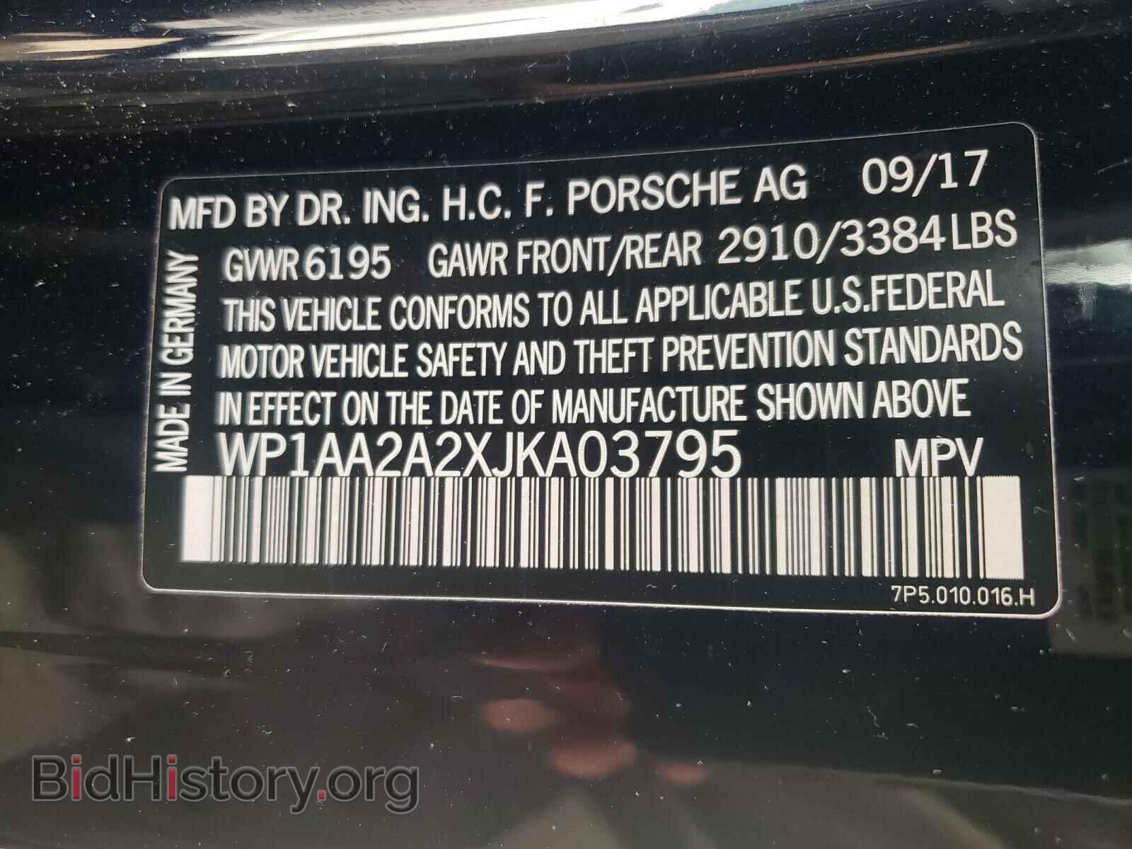 2018 PORSCHE CAYENNE - VIN: WP1AA2A2XJKA03795 - Фото 10