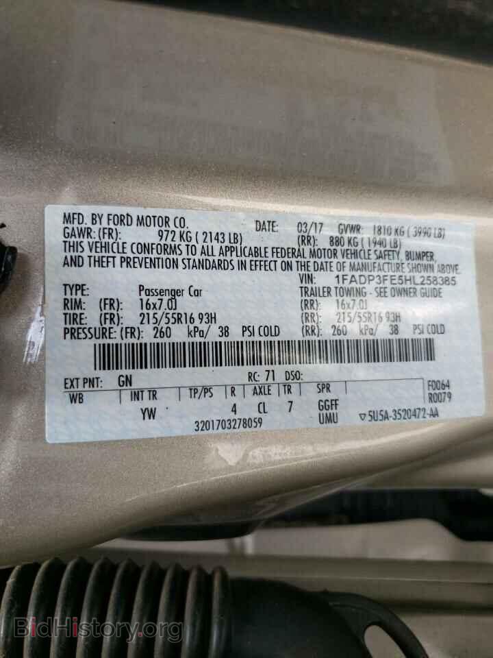 2017 FORD FOCUS - VIN: 1FADP3FE5HL258385 - Фото 10