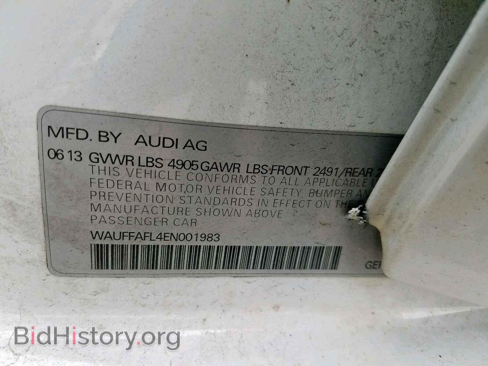 2014 AUDI A4 - VIN: WAUFFAFL4EN001983 - Photo 10