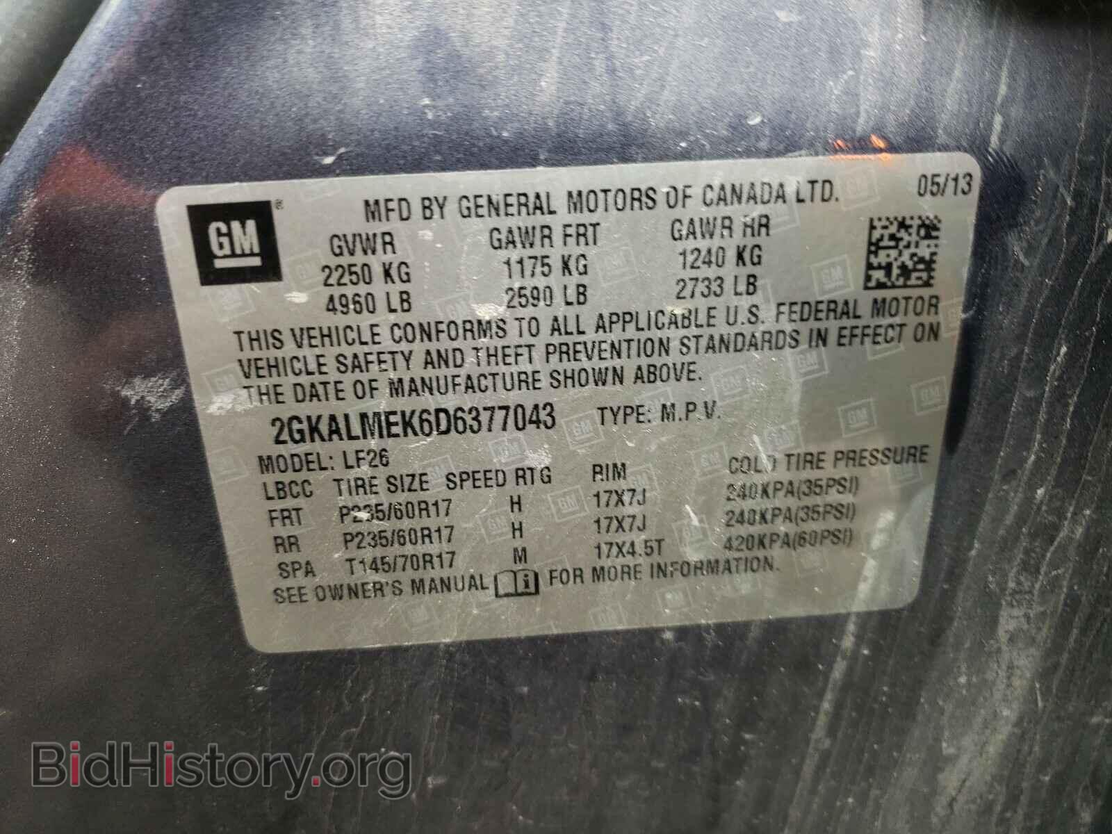 2013 GMC TERRAIN - VIN: 2GKALMEK6D6377043 - Photo 10