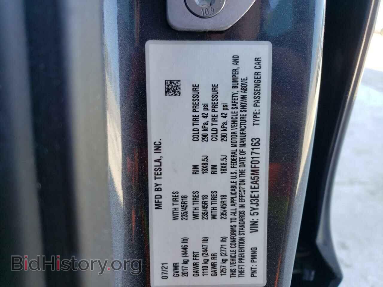 2021 TESLA MODEL 3 - VIN: 5YJ3E1EA5MF017163 - Photo 12