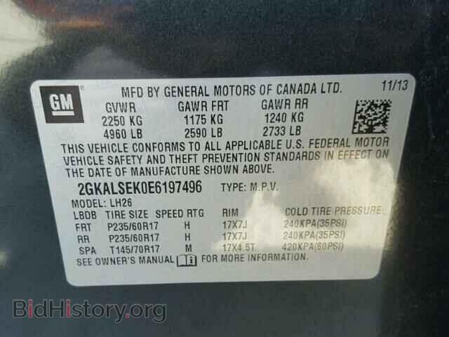 2014 GMC TERRAIN - VIN: 2GKALSEK0E6197496 - Фото 10