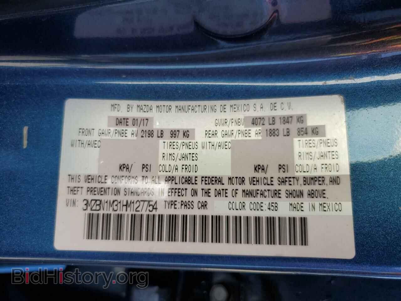 2017 MAZDA 3 - VIN: 3MZBN1M31HM127754 - Фото 12