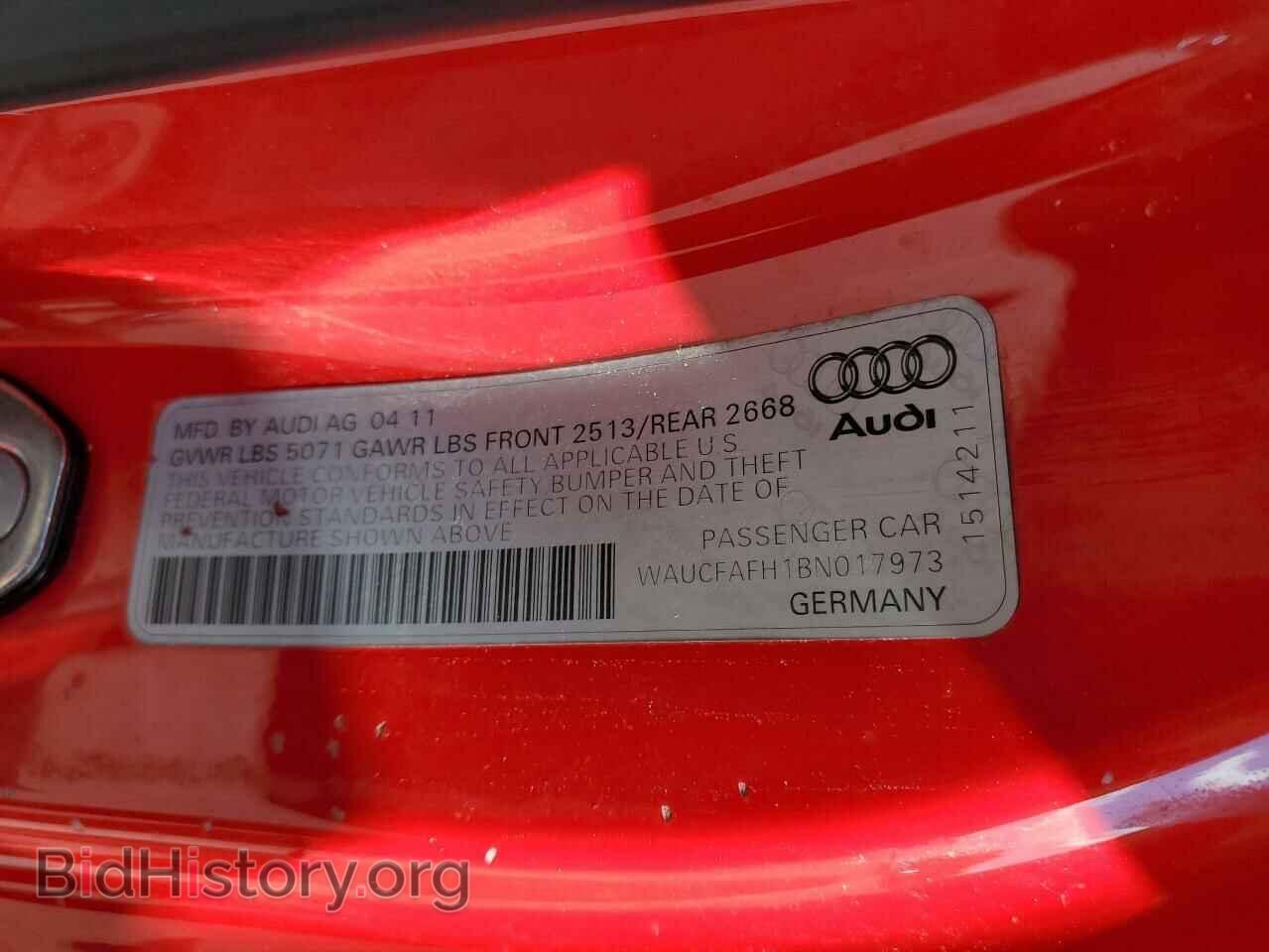 2011 AUDI A5 - VIN: WAUCFAFH1BN017973 - Фото 12