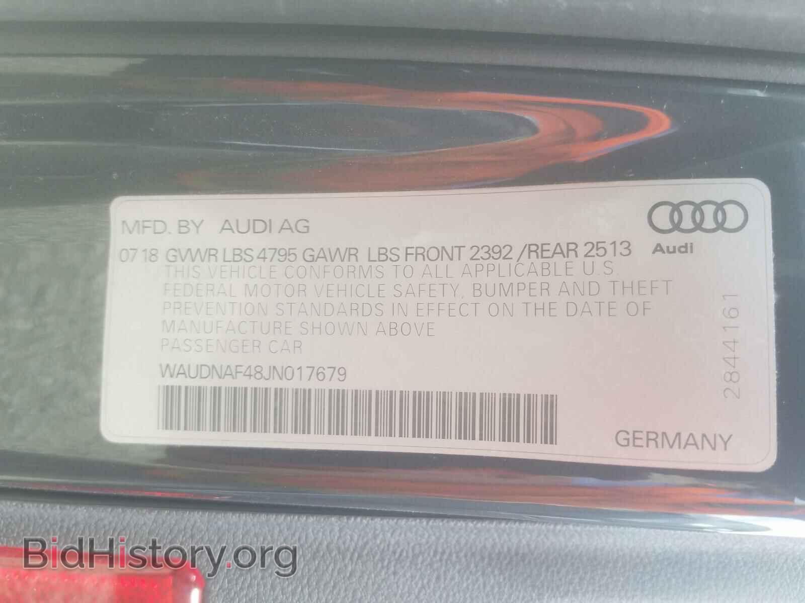 2018 AUDI A4 - VIN: WAUDNAF48JN017679 - Фото 10