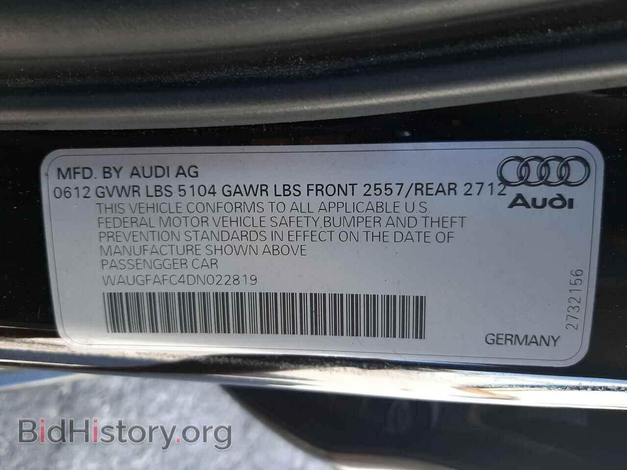 2013 AUDI A6 - VIN: WAUGFAFC4DN022819 - Фото 10