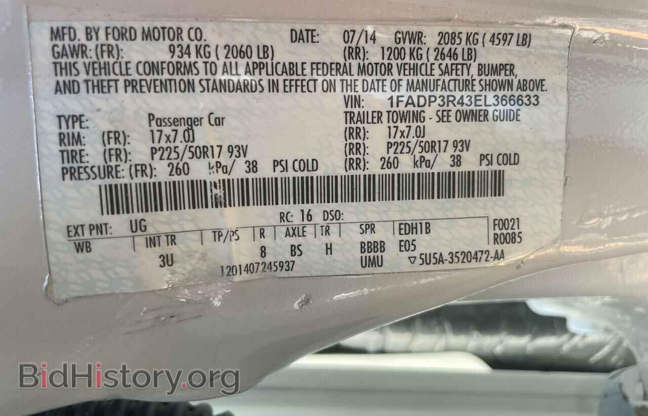 2014 FORD FOCUS - VIN: 1FADP3R43EL366633 - Фото 10