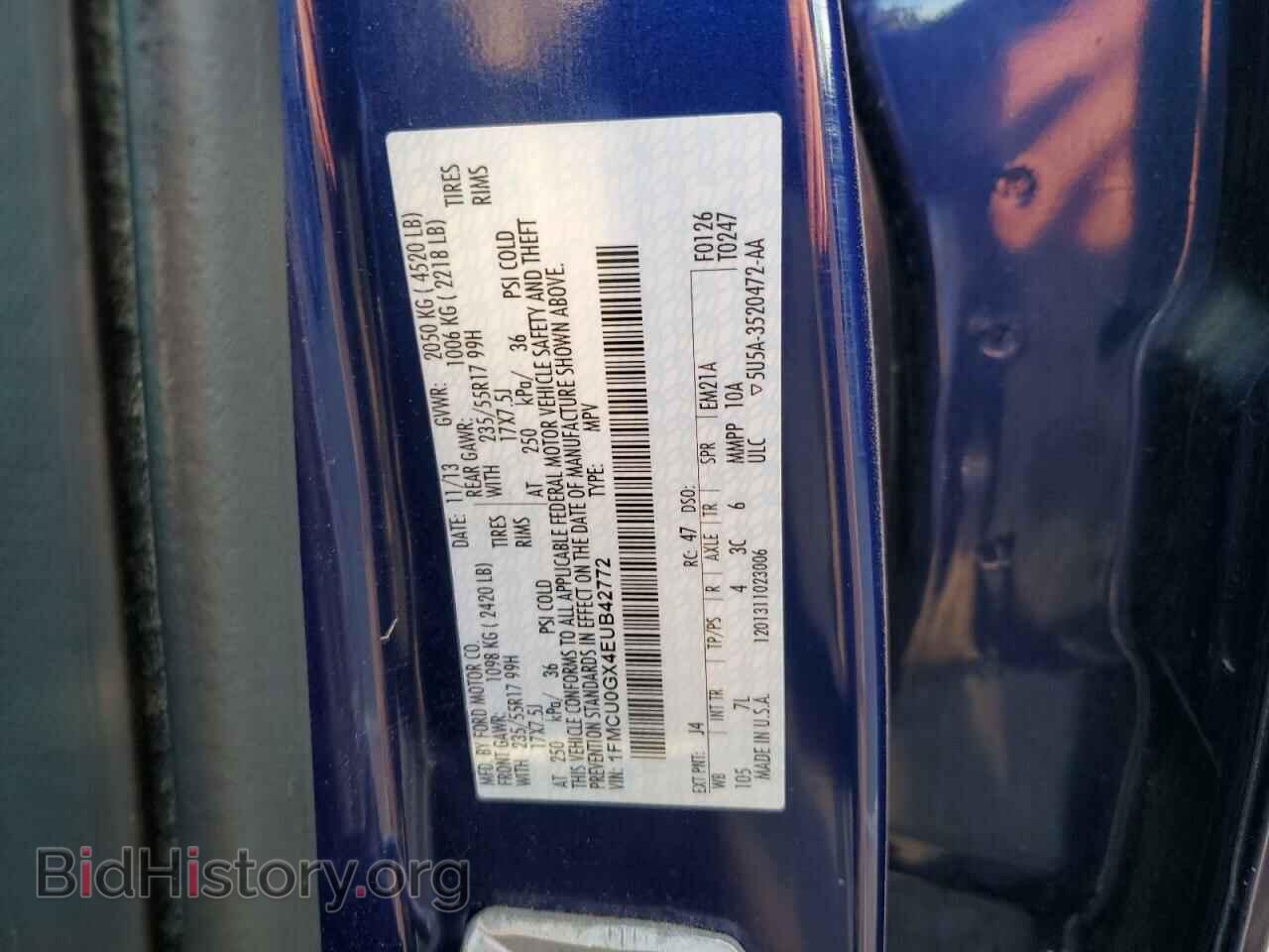 2014 FORD ESCAPE - VIN: 1FMCU0GX4EUB42772 - Photo 13