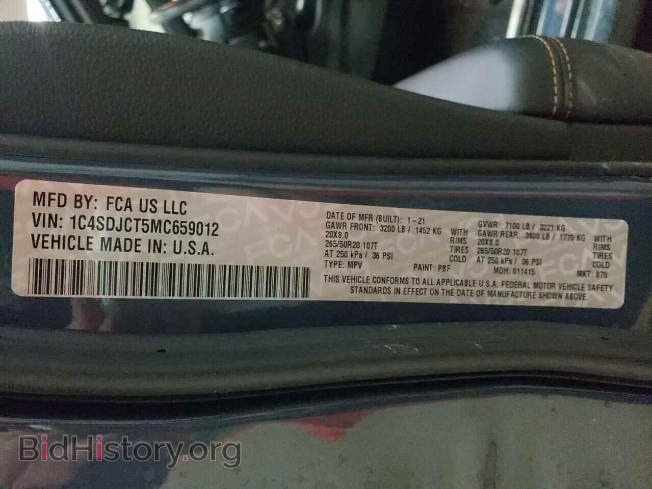 2021 DODGE DURANGO - VIN: 1C4SDJCT5MC659012 - Photo 10