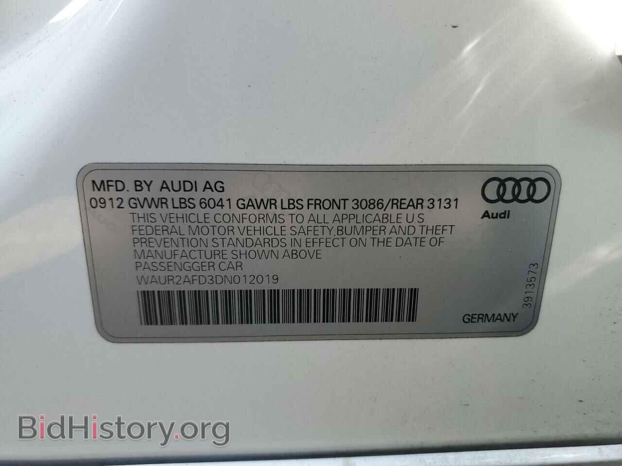 2013 AUDI A8 - VIN: WAUR2AFD3DN012019 - Фото 12