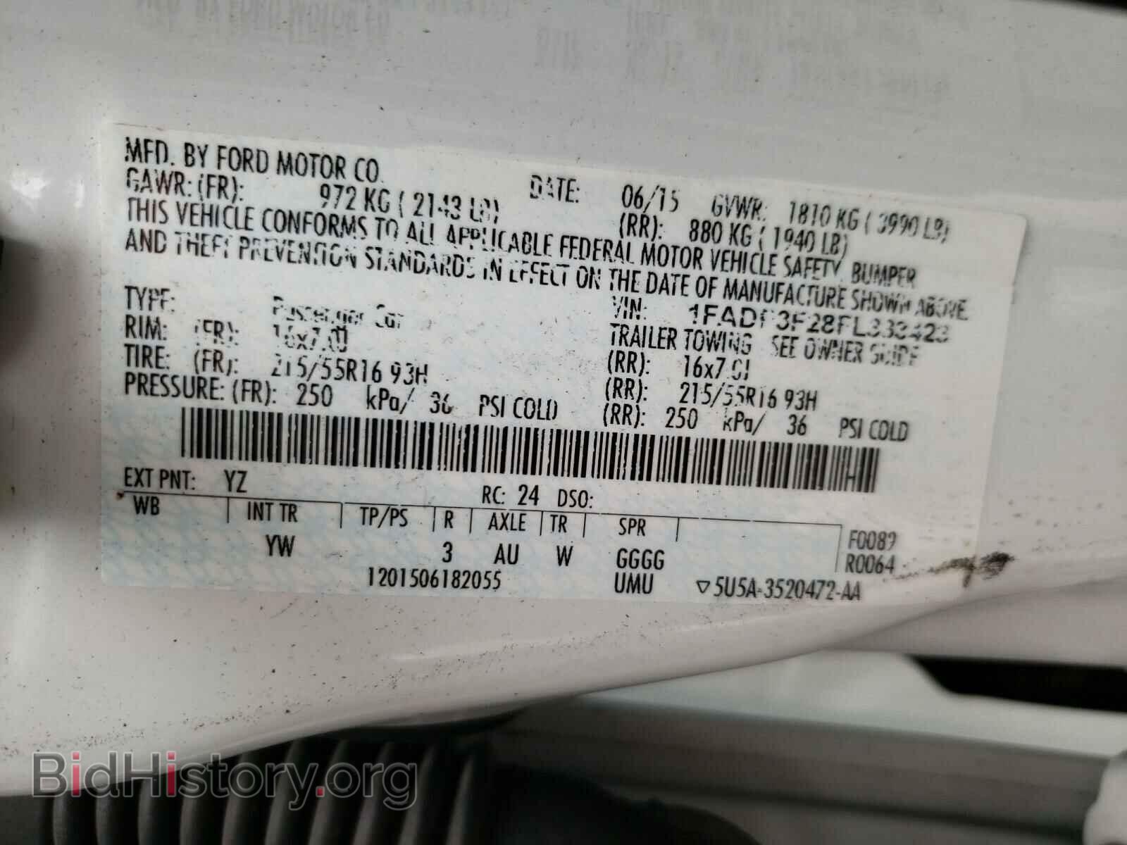 2015 FORD FOCUS - VIN: 1FADP3F28FL333423 - Фото 10