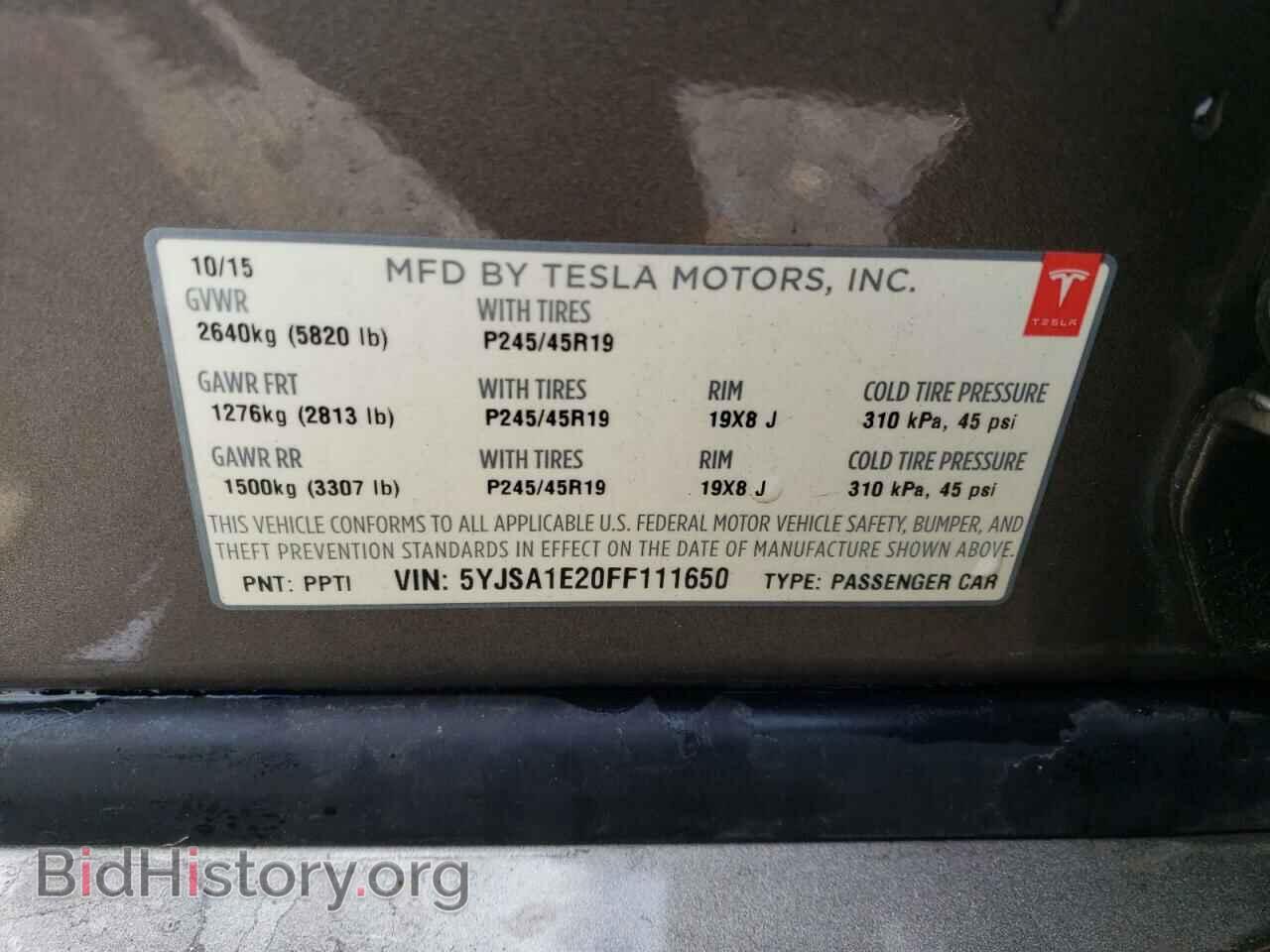 2015 TESLA MODEL S - VIN: 5YJSA1E20FF111650 - Photo 12