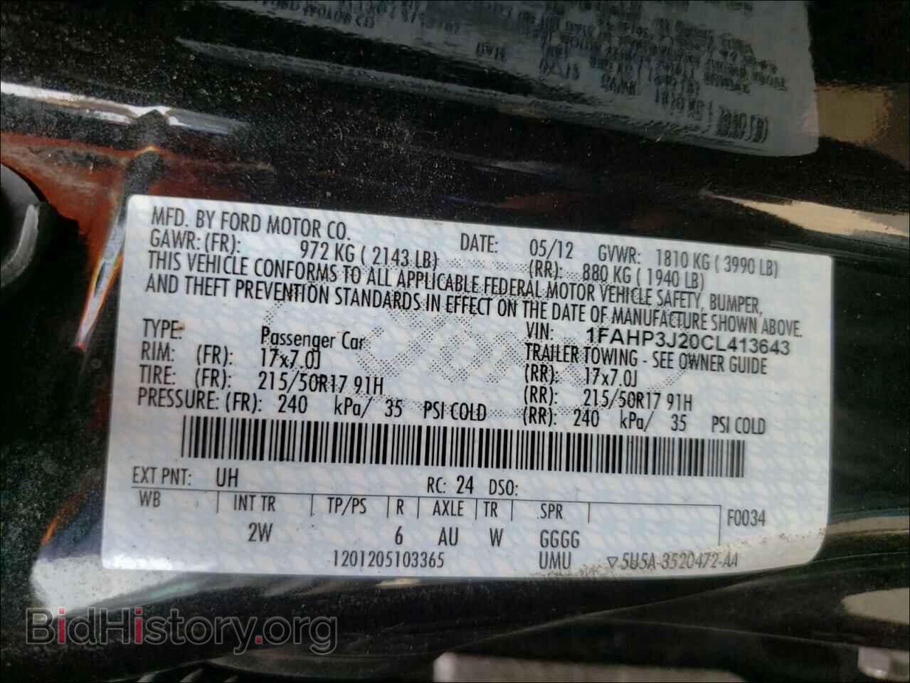 2012 FORD FOCUS - VIN: 1FAHP3J20CL413643 - Фото 10
