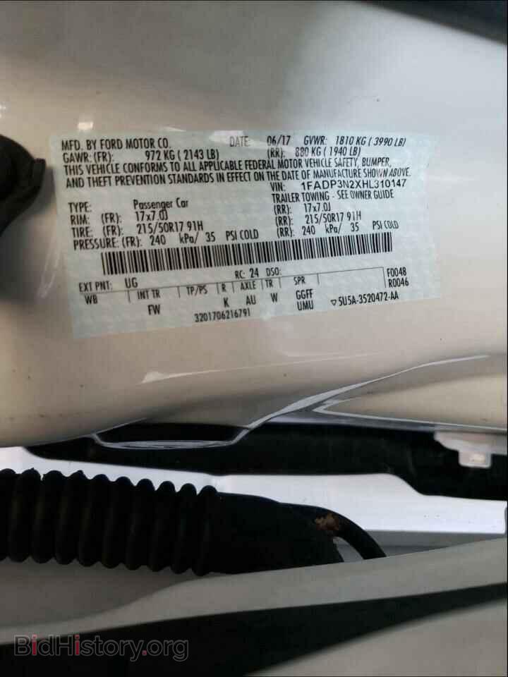 2017 FORD FOCUS - VIN: 1FADP3N2XHL310147 - Фото 10