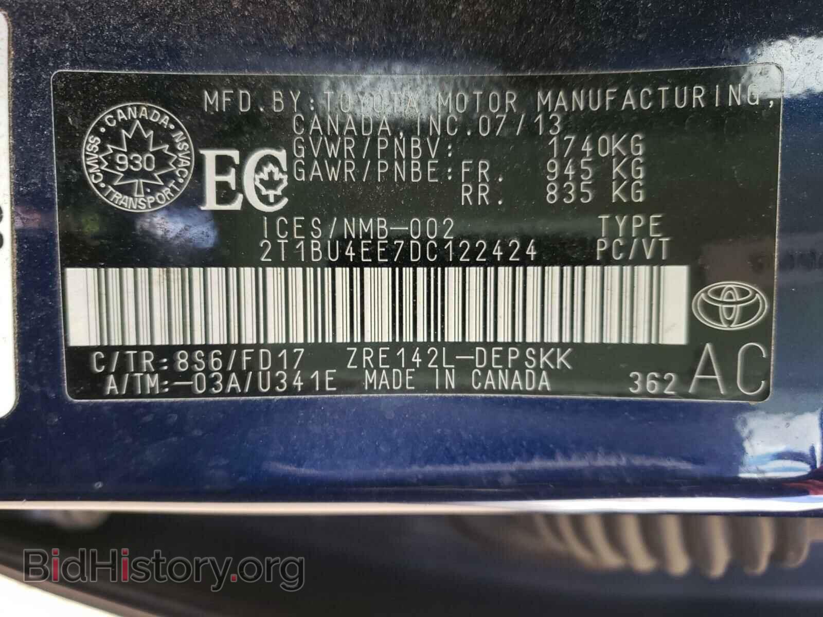2013 TOYOTA COROLLA - VIN: 2T1BU4EE7DC122424 - Photo 10