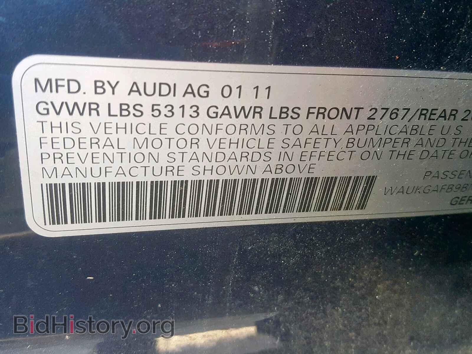 2011 AUDI A6 - VIN: WAUKGAFB9BN057139 - Фото 10