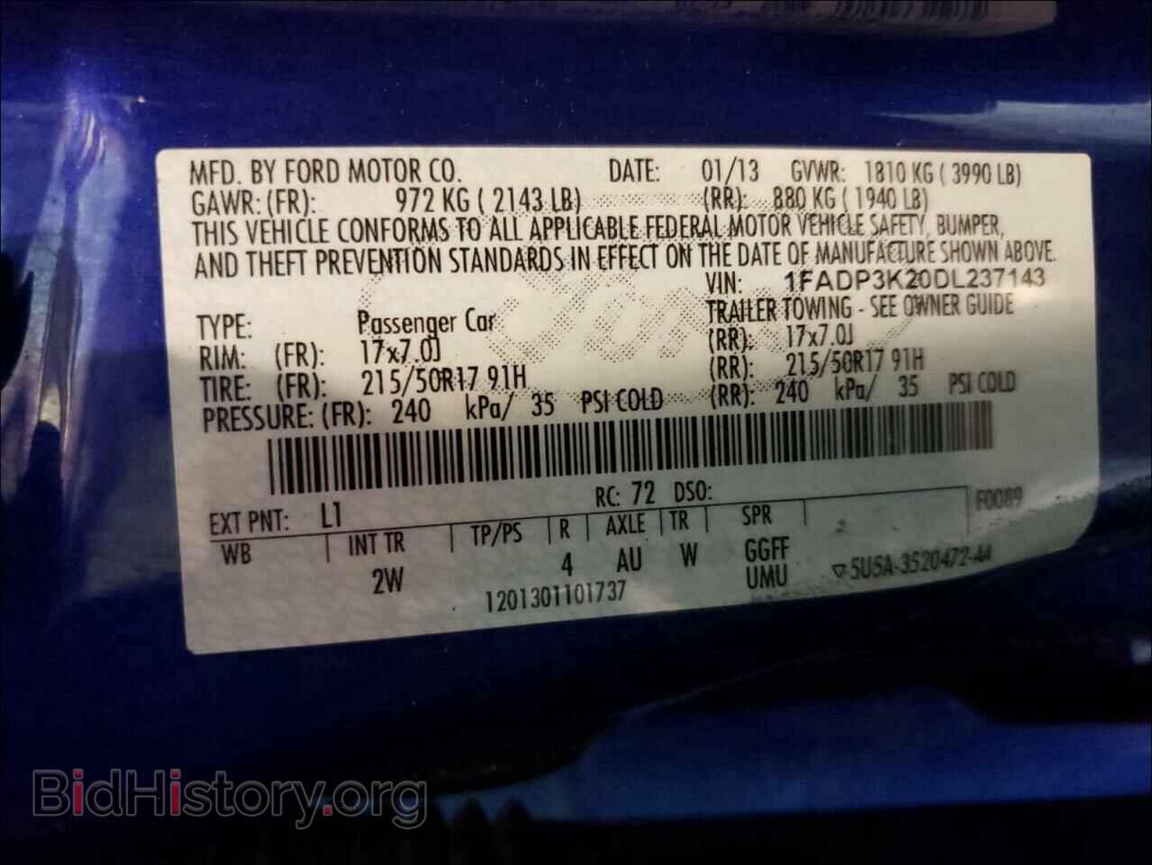 2013 FORD FOCUS - VIN: 1FADP3K20DL237143 - Фото 10