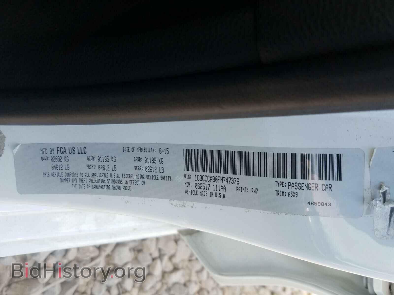 2015 CHRYSLER 200 - VIN: 1C3CCCAB0FN747376 - Фото 10