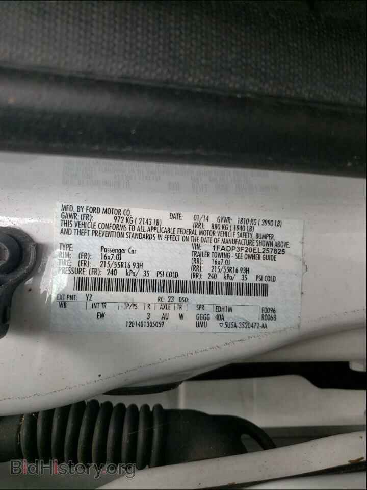 2014 FORD FOCUS - VIN: 1FADP3F20EL257825 - Фото 10