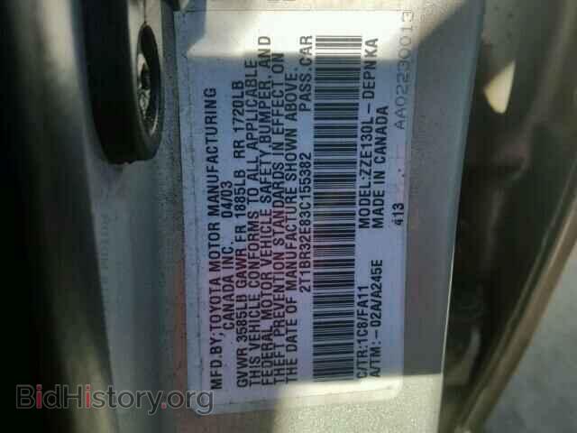 2003 TOYOTA COROLLA - VIN: 2T1BR32E83C155382 - Фото 10