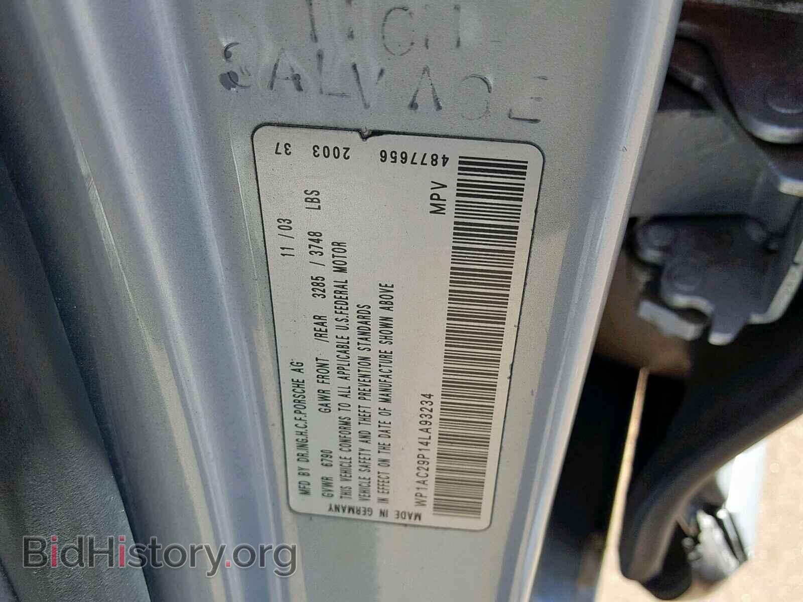 2004 PORSCHE CAYENNE TU - VIN: WP1AC29P14LA93234 - Фото 10