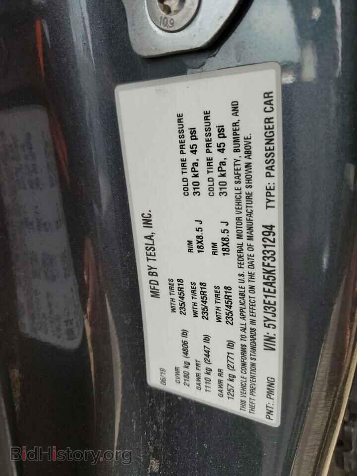 2019 TESLA MODEL 3 - VIN: 5YJ3E1EA5KF331294 - Photo 15