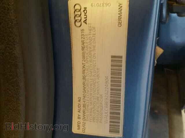2002 AUDI A4 - VIN: WAULC68E92A224904 - Photo 10