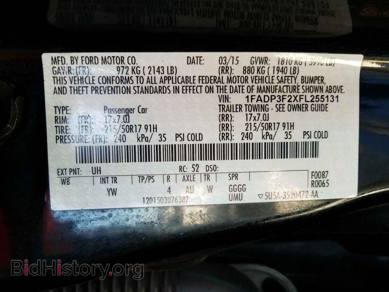 2015 FORD FOCUS - VIN: 1FADP3F2XFL255131 - Фото 10