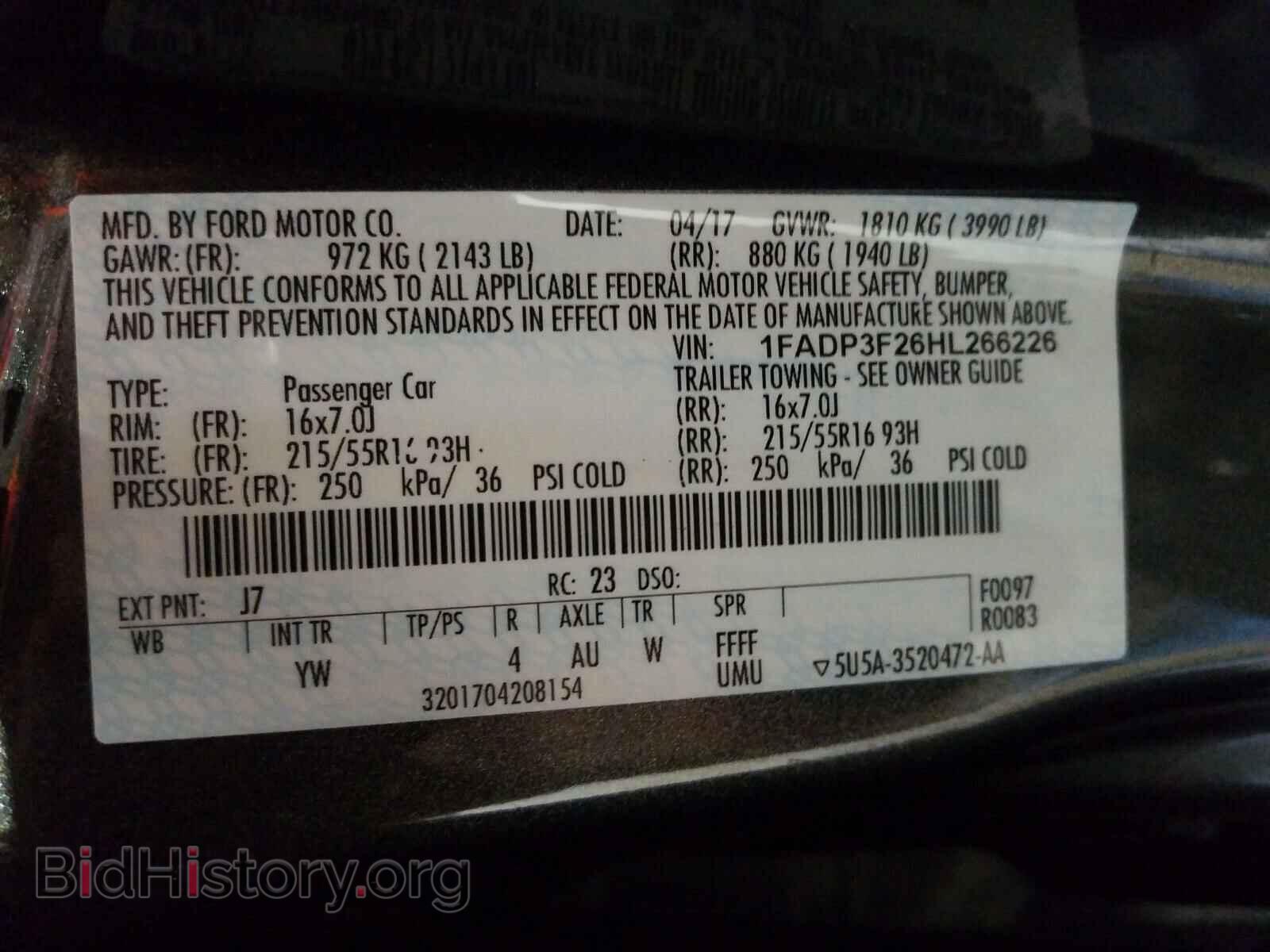 2017 FORD FOCUS - VIN: 1FADP3F26HL266226 - Фото 10