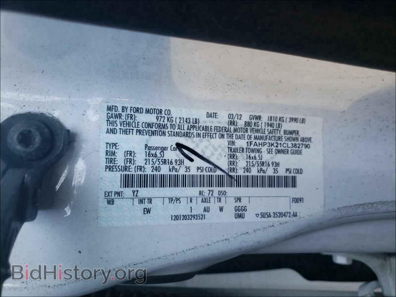2012 FORD FOCUS - VIN: 1FAHP3K21CL382790 - Фото 9