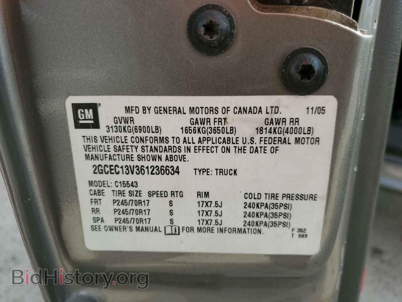 2006 CHEVROLET ALL Models - VIN: 2GCEC13V361236634 - Фото 12