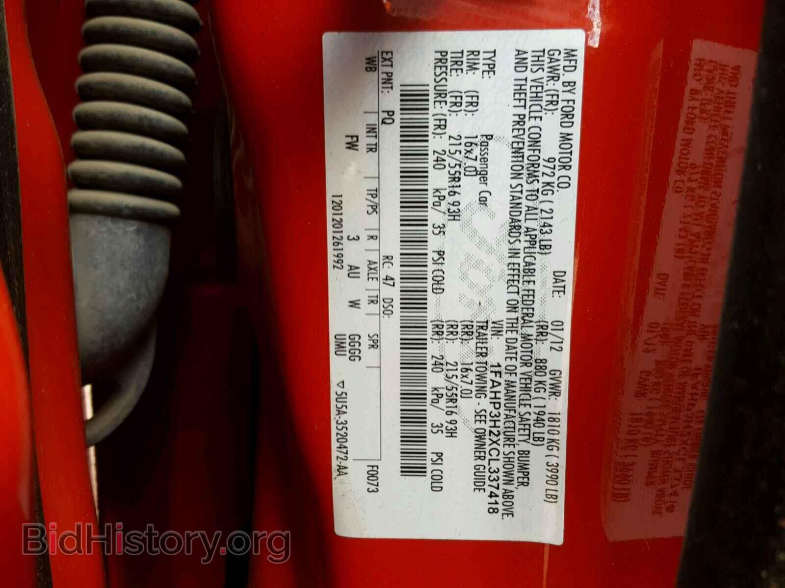 2012 FORD FOCUS - VIN: 1FAHP3H2XCL337418 - Photo 10