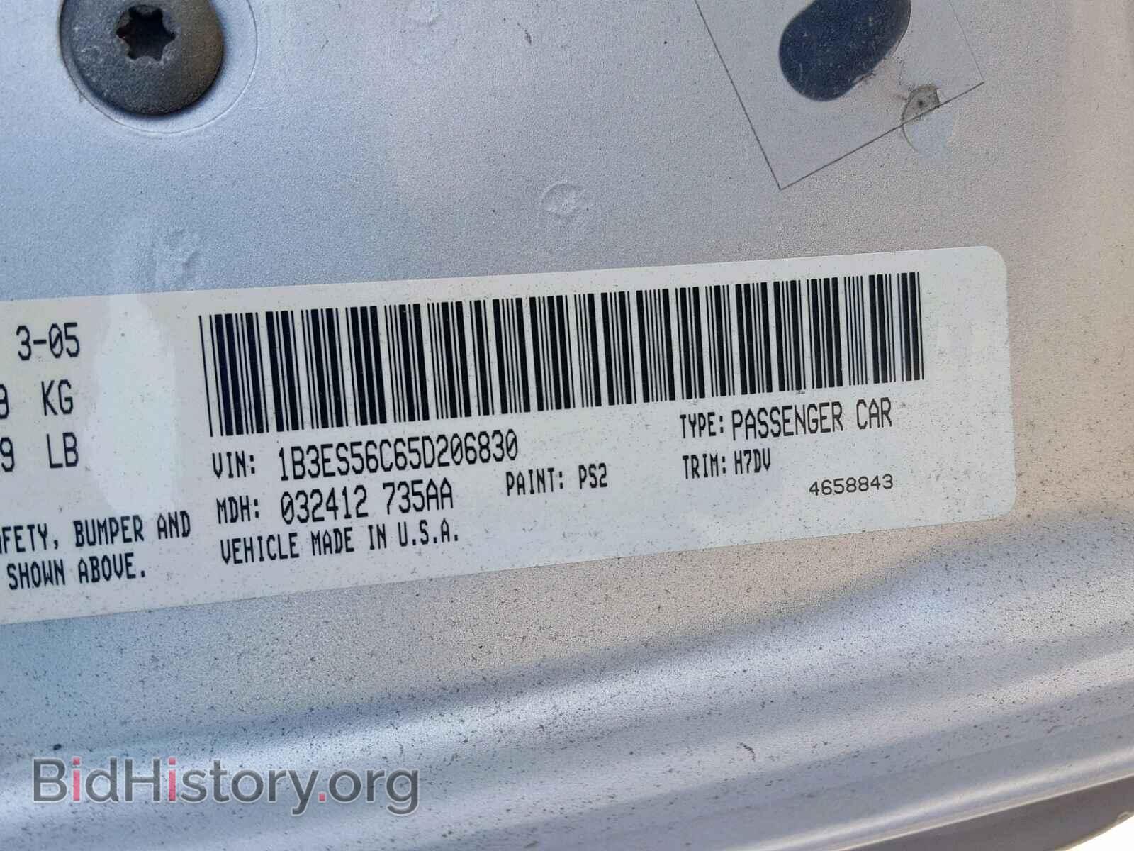 2005 DODGE NEON - VIN: 1B3ES56C65D206830 - Фото 10