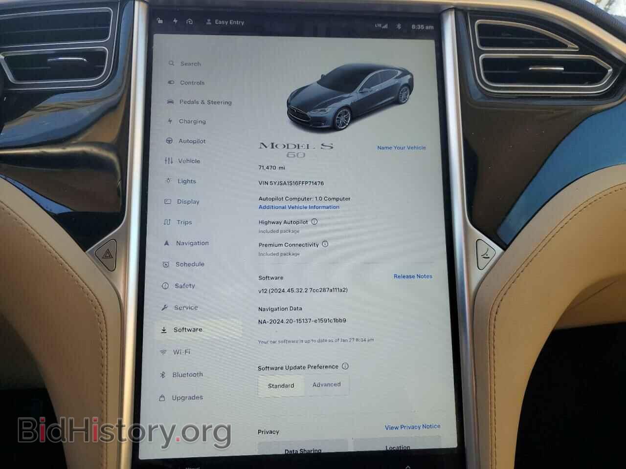 2015 TESLA MODEL S - VIN: 5YJSA1S16FFP71476 - Фото 9