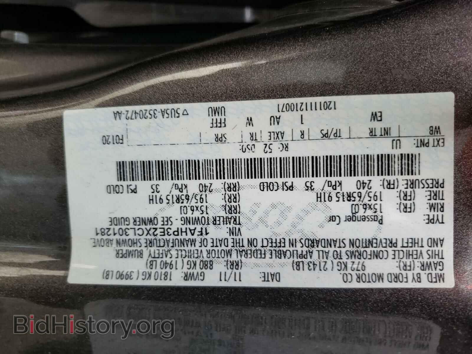 2012 FORD FOCUS - VIN: 1FAHP3E2XCL301281 - Photo 10