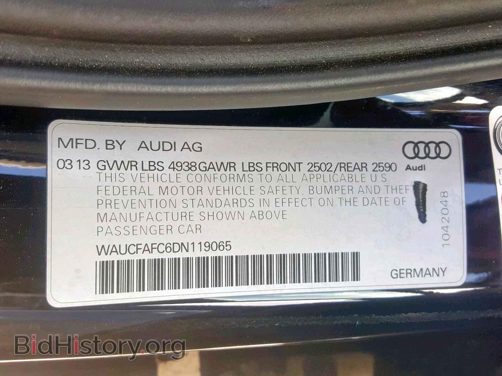 2013 AUDI A6 - VIN: WAUCFAFC6DN119065 - Фото 10