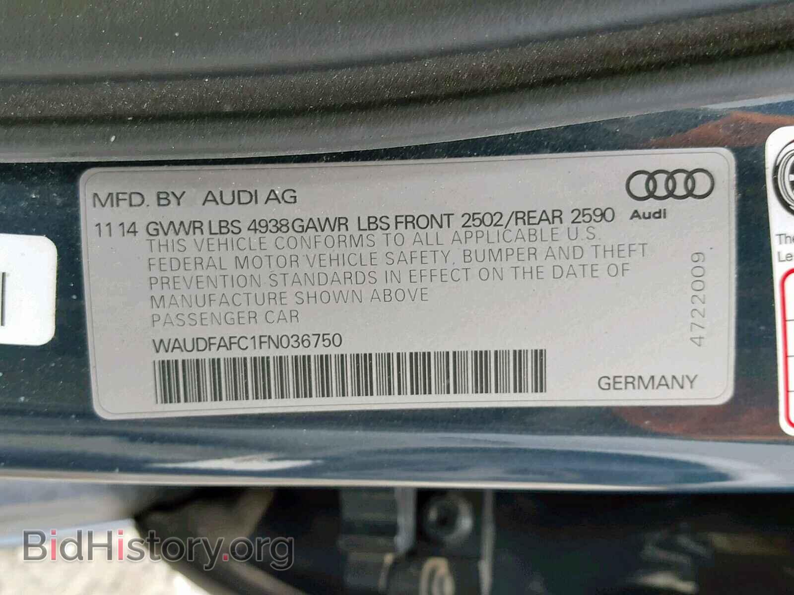 2015 AUDI A6 - VIN: WAUDFAFC1FN036750 - Фото 10