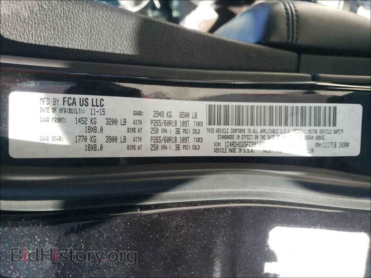 2015 DODGE DURANGO - VIN: 1C4RDHDG5FC201031 - Фото 10