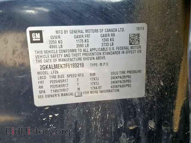 2015 GMC TERRAIN SL - VIN: 2GKALMEK7F6183219 - Фото 10