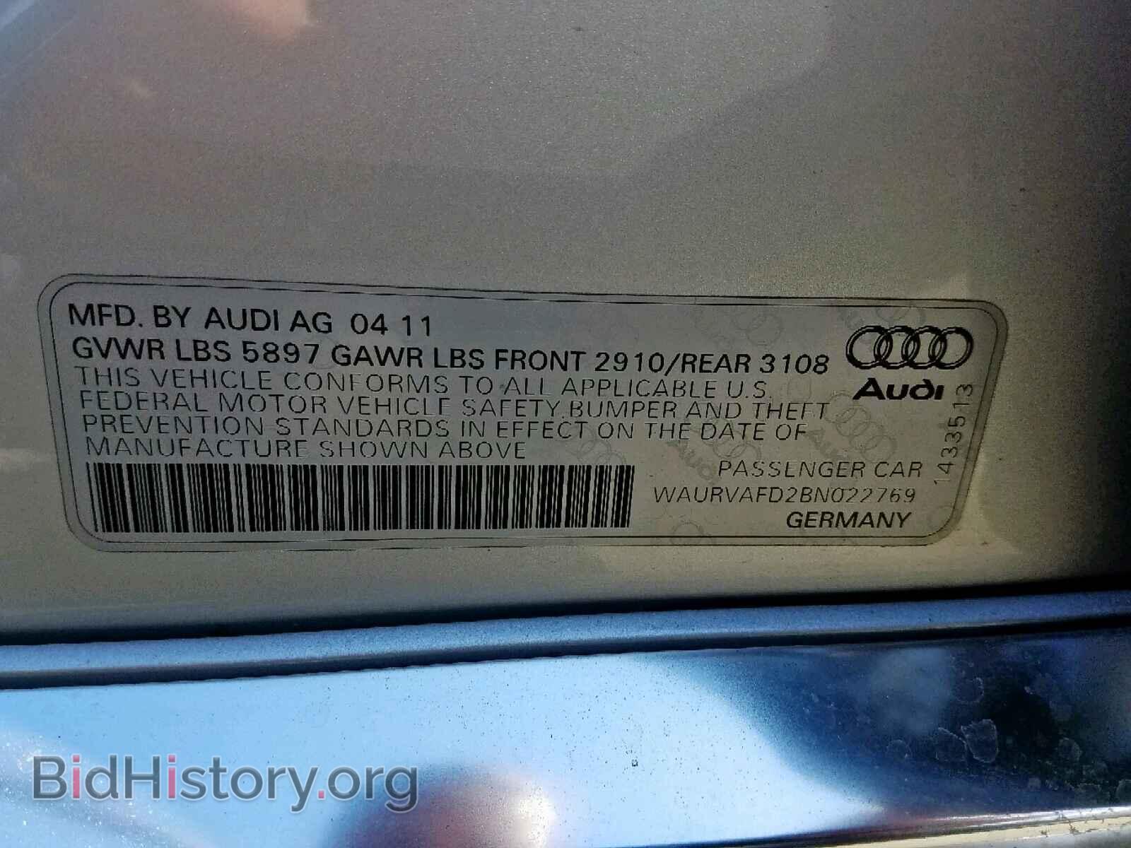 2011 AUDI A8 - VIN: WAURVAFD2BN022769 - Фото 10