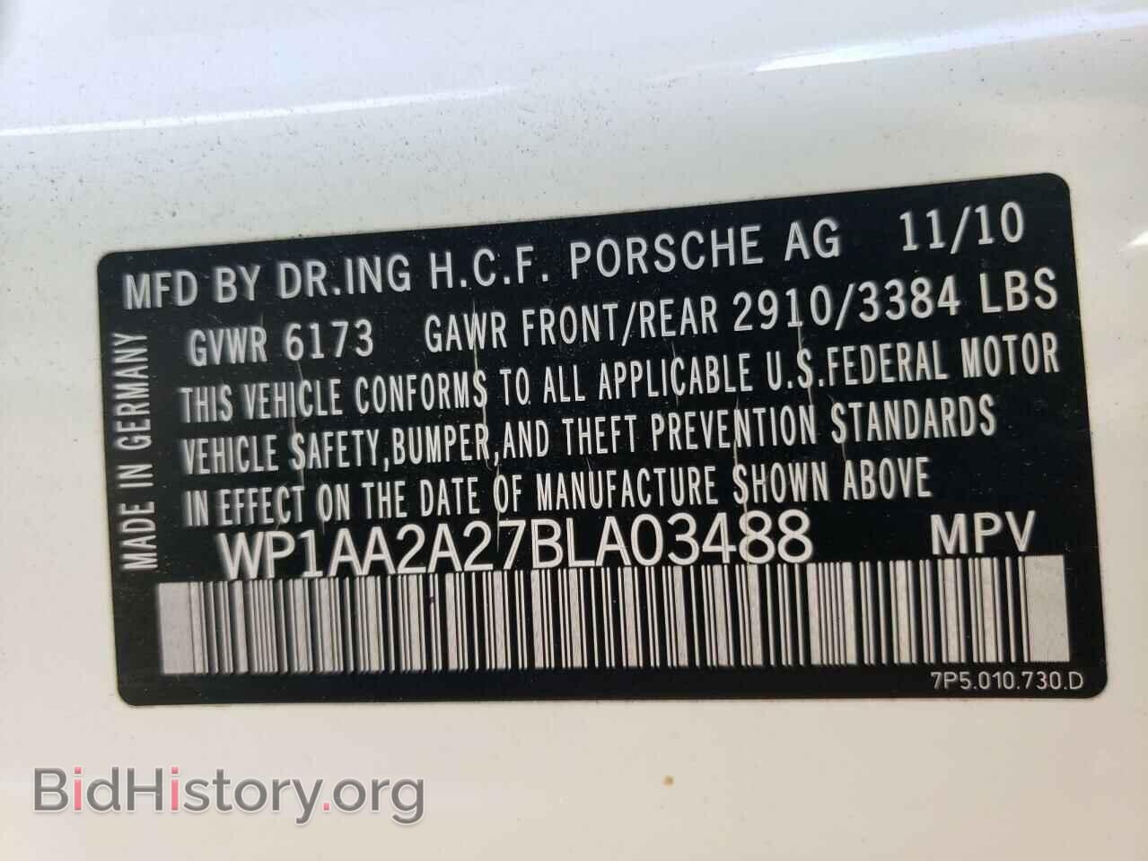 2011 PORSCHE CAYENNE - VIN: WP1AA2A27BLA03488 - Фото 10