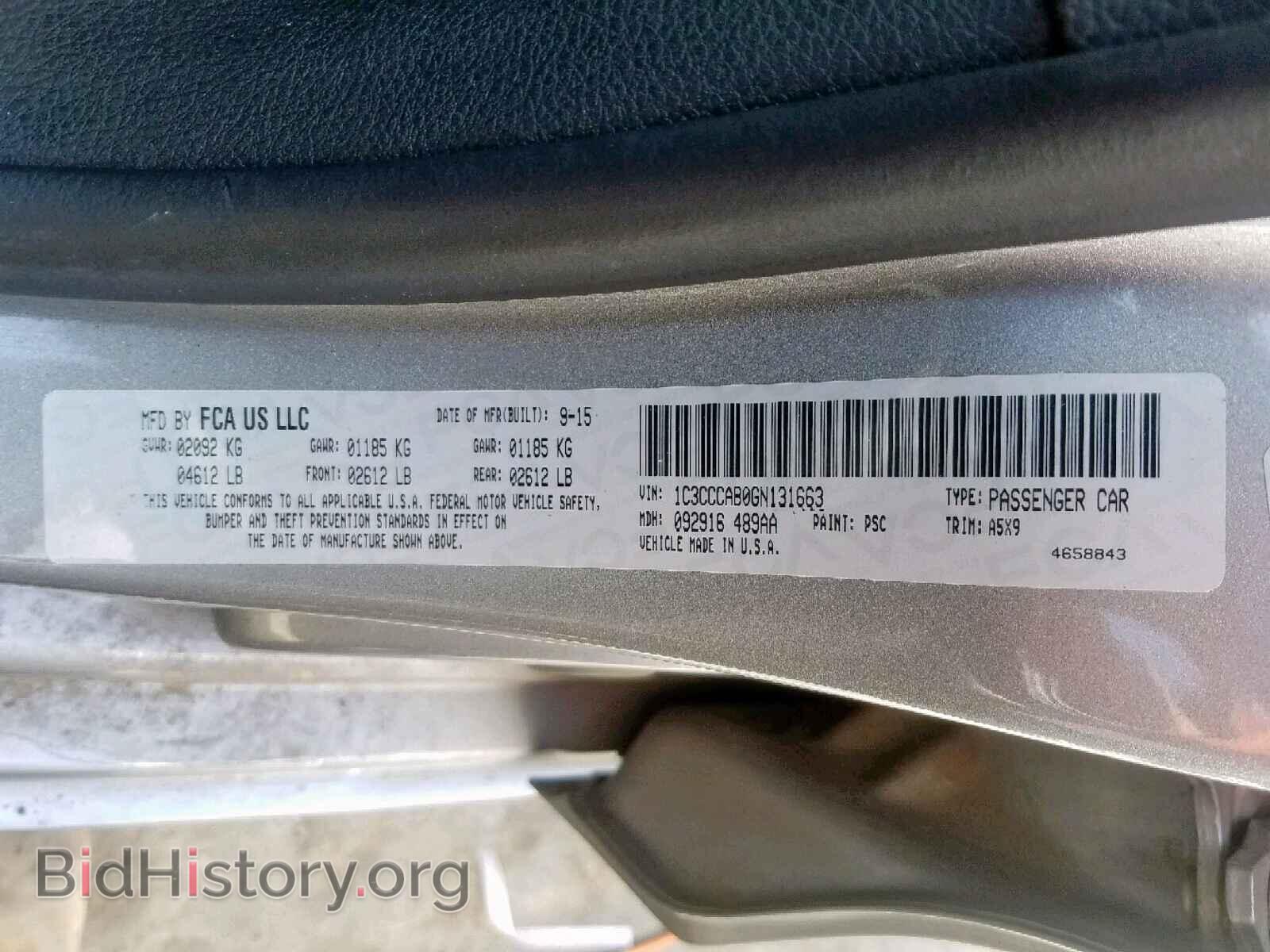 2016 CHRYSLER 200 - VIN: 1C3CCCAB0GN131663 - Photo 10