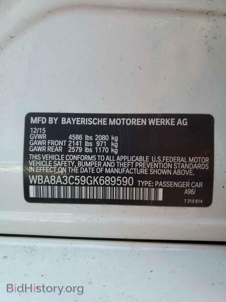 2016 BMW 3 SERIES - VIN: WBA8A3C59GK689590 - Фото 12
