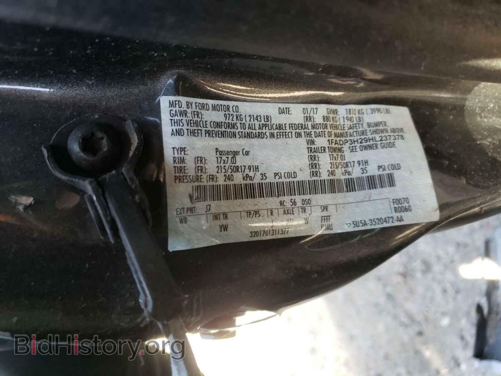 2017 FORD FOCUS - VIN: 1FADP3H29HL237378 - Фото 10