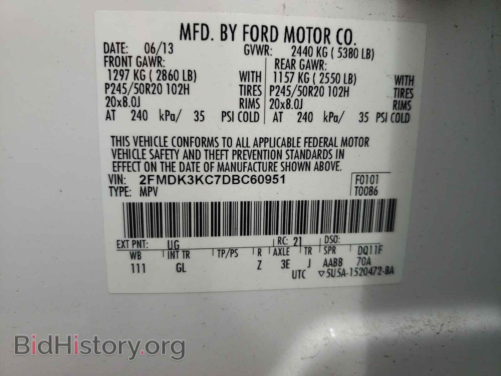 2013 FORD EDGE - VIN: 2FMDK3KC7DBC60951 - Photo 10